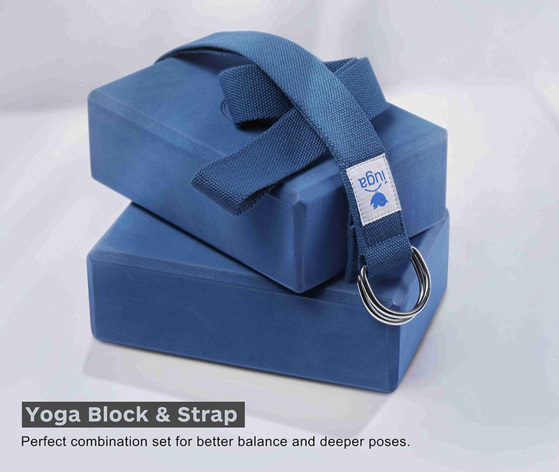 IUGA Yoga Block 2 Pack with Yoga Strap, High Density Yoga Blocks 9â€x6â€x3â€to Improve Strength, Flexibility and Balance, Light Weight and Non-Slip Surface for Yoga, Pilates and Meditation - Image 5